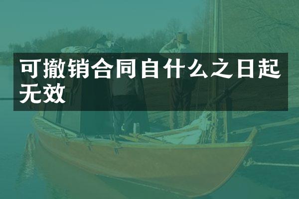 可撤销合同自什么之日起无效