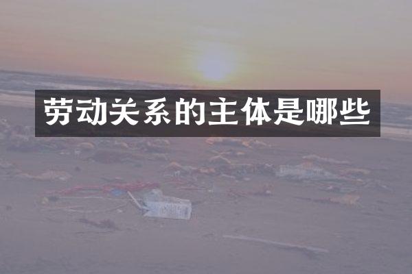 劳动关系的主体是哪些