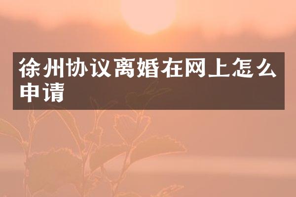 徐州协议离婚在网上怎么申请