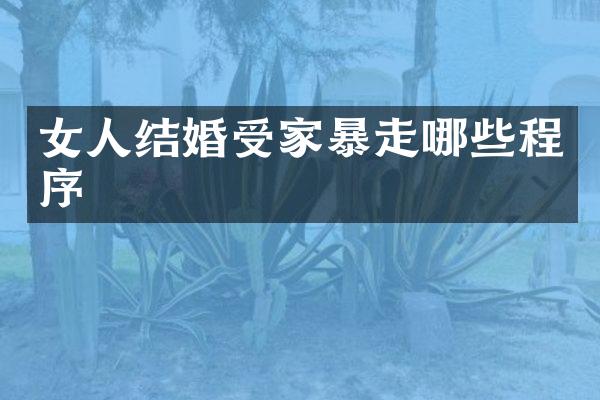 女人结婚受家暴走哪些程序