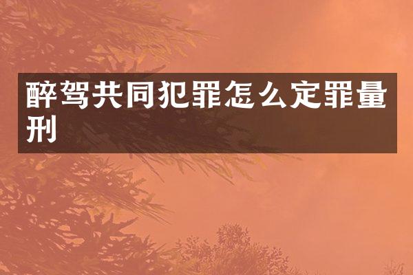醉驾共同犯罪怎么定罪量刑