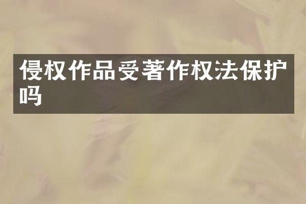 侵权作品受著作权法保护吗