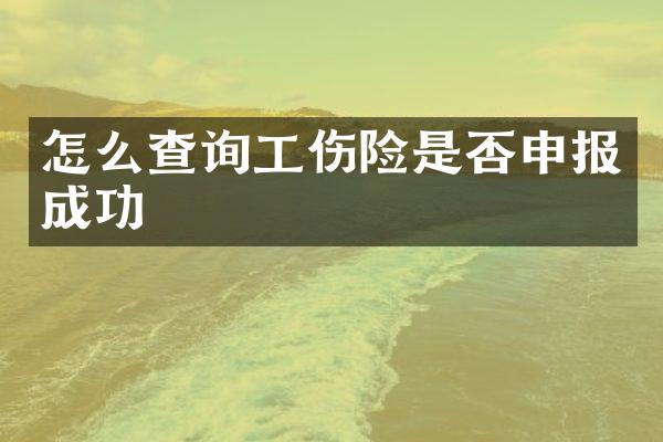 怎么查询工伤险是否申报成功