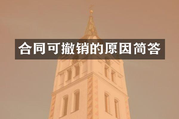 合同可撤销的原因简答