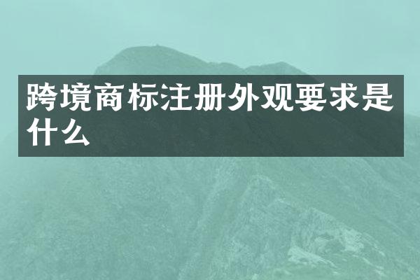 跨境商标注册外观要求是什么