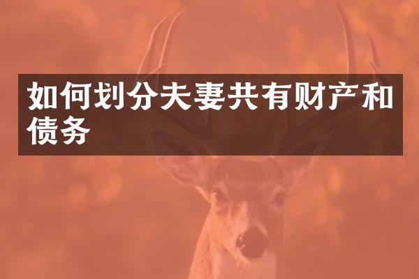如何划分夫妻共有财产和债务