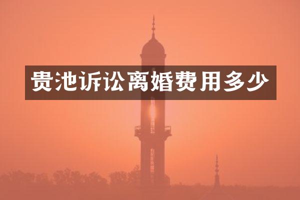 贵池诉讼离婚费用多少