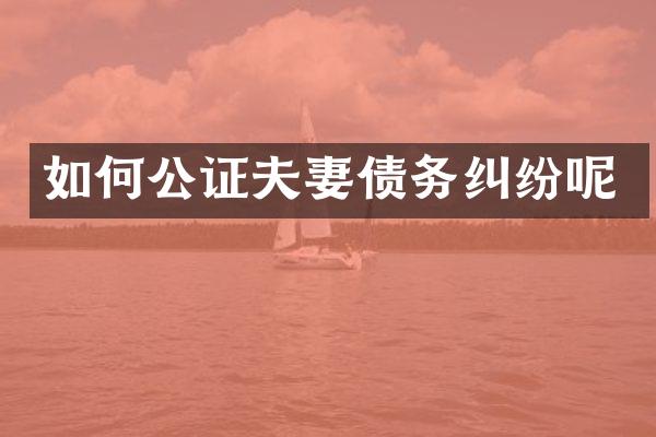 如何公证夫妻债务纠纷呢