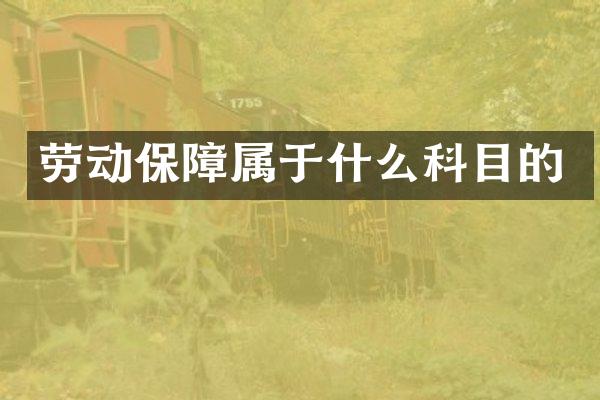 劳动保障属于什么科目的