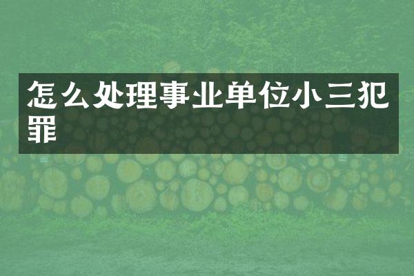 怎么处理事业单位犯罪