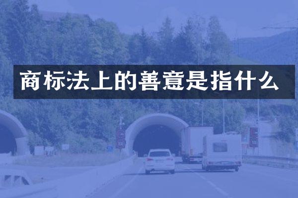 商标法上的善意是指什么