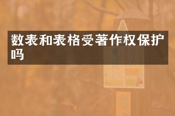 数表和表格受著作权保护吗
