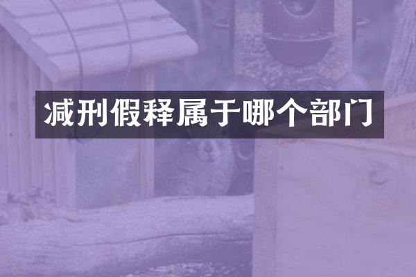 减刑假释属于哪个部门