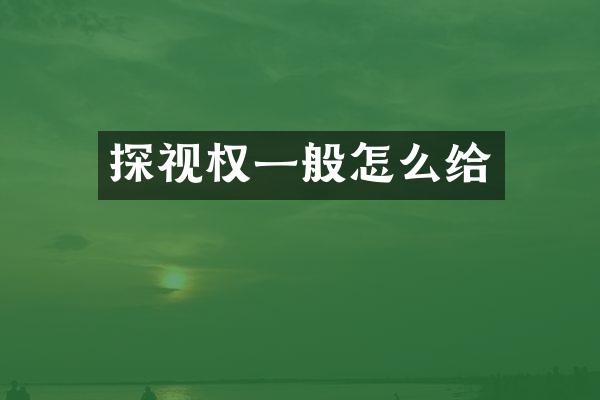 探视权一般怎么给