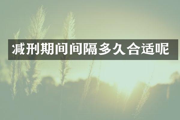 减刑期间间隔多久合适呢