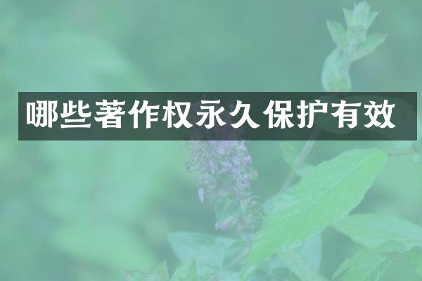 哪些著作权永久保护有效