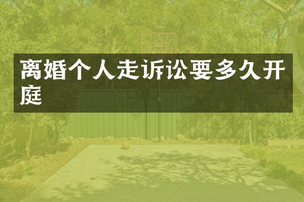 离婚个人走诉讼要多久开庭