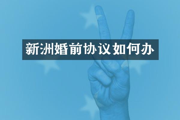 新洲婚前协议如何办