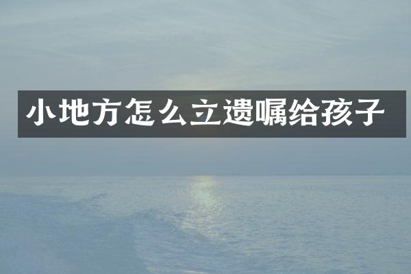 小地方怎么立遗嘱给孩子
