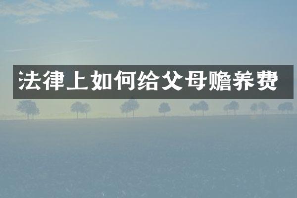 法律上如何给父母赡养费