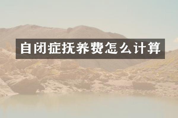 自闭症抚养费怎么计算