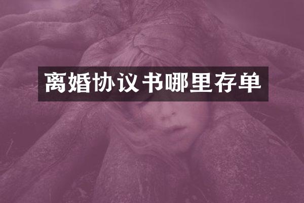 离婚协议书哪里存单