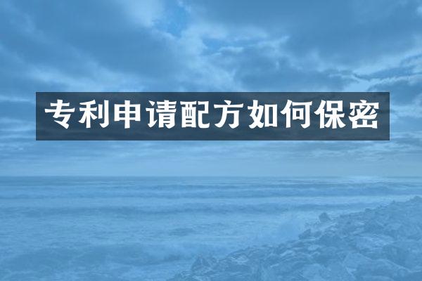 专利申请如何保密