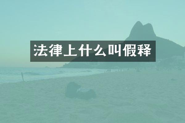 法律上什么叫假释