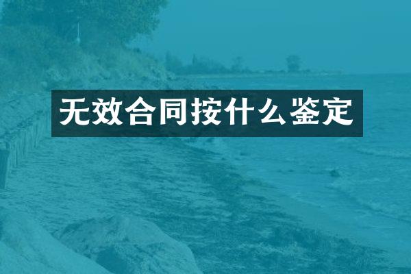 无效合同按什么鉴定