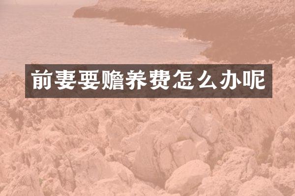 前妻要赡养费怎么办呢