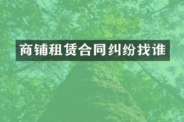 商铺租赁合同纠纷找谁