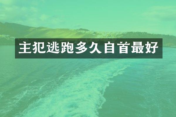 逃跑多久自首最好