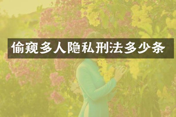 多人隐私刑法多少条