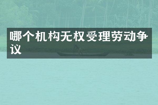 哪个机构无权受理劳动争议
