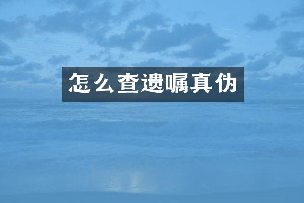 怎么查遗嘱真伪