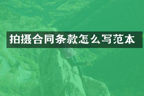 拍摄合同条款怎么写范本