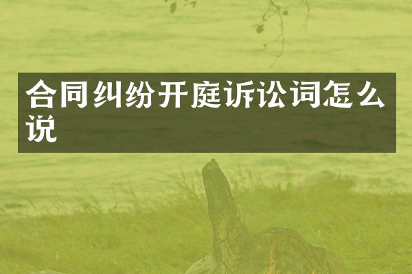 合同纠纷开庭诉讼词怎么说