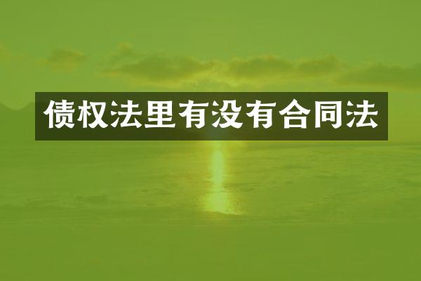 债权法里有没有合同法