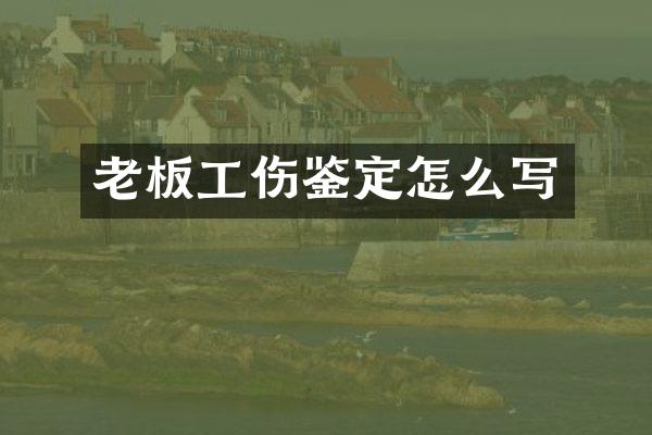 老板工伤鉴定怎么写