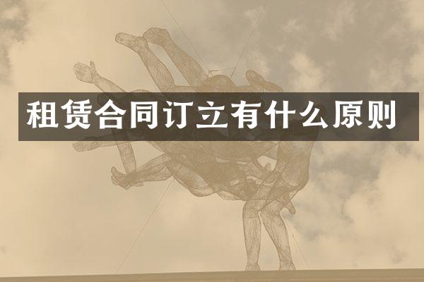 租赁合同订立有什么原则