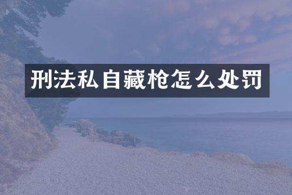 刑法私自藏怎么处罚