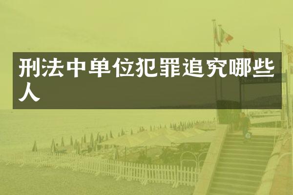 刑法中单位犯罪追究哪些人