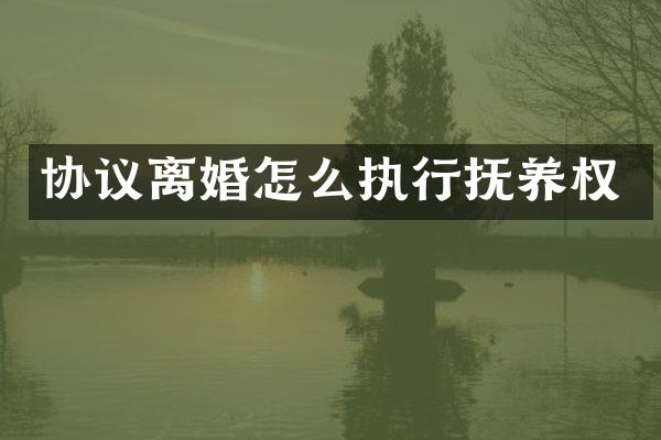 协议离婚怎么执行抚养权