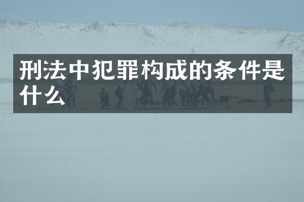 刑法中犯罪构成的条件是什么