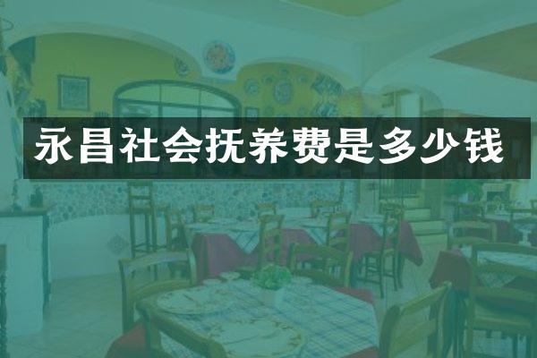 永昌社会抚养费是多少钱