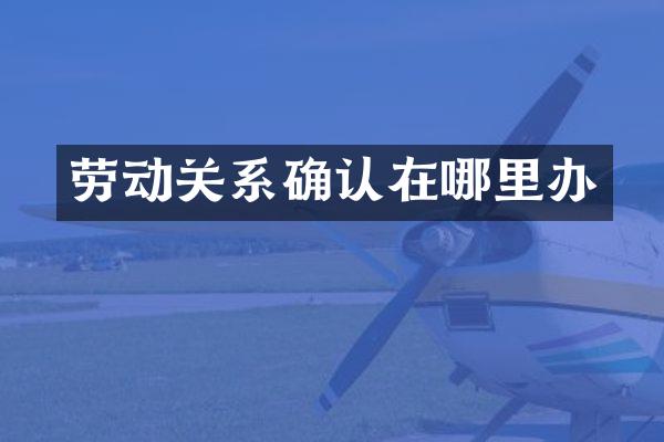 劳动关系确认在哪里办