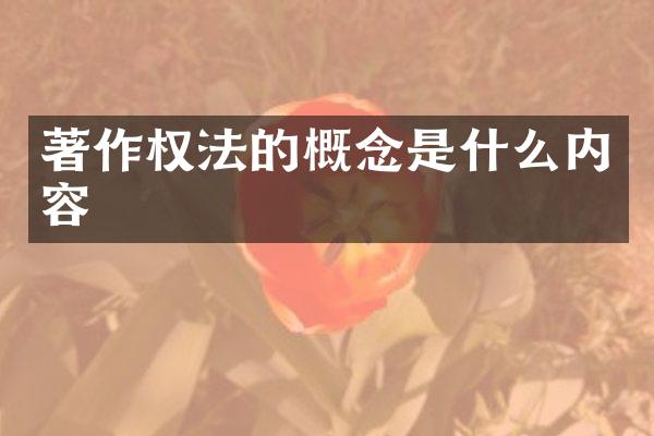 著作权法的概念是什么内容
