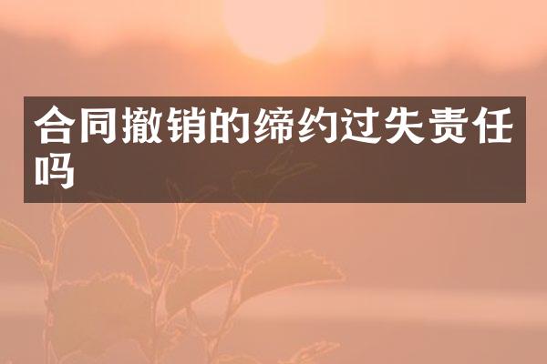 合同撤销的缔约过失责任吗