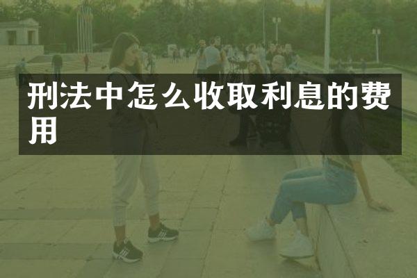 刑法中怎么收取利息的费用