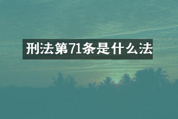 刑法第71条是什么法
